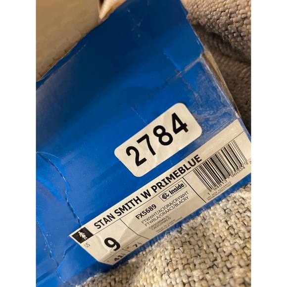 Adidas Stan Smith PrimeBlue Cyrstle White/ Acid Orange NIB SZ 9 - Picture 11 of 14